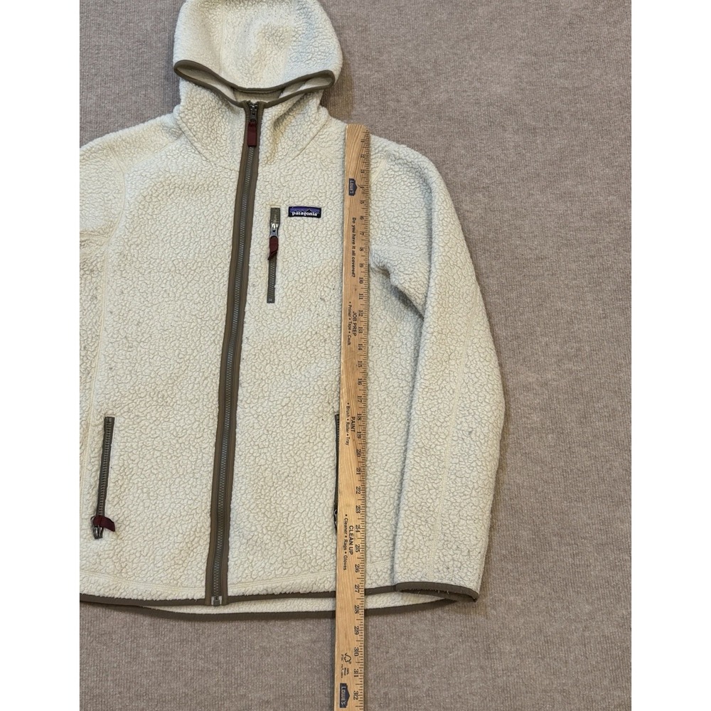 Patagonia Retro Pile Fleece Hoodie Cream Sherpa Full Zip Jacket 22805 Womens XL - Picture 6 of 6